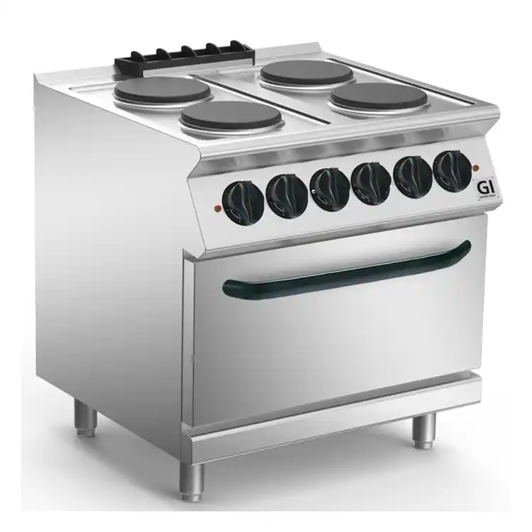 700 HP Kooktoestel 4 Ronde Platen - Elektrische Oven GN1/1 - 14,6 kW / 230V-3N - 800x730x(H)870mm Veilige Betaling