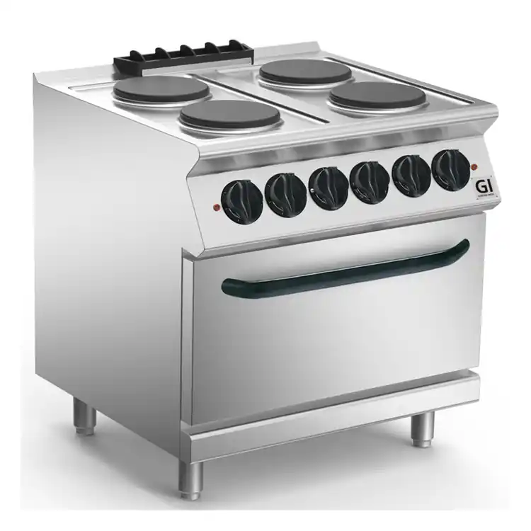 700 HP Kooktoestel 4 Ronde Platen - Elektrische Oven GN2/1 - 16,4 kW - 800x730x(H)870mm Weekendaanbieding