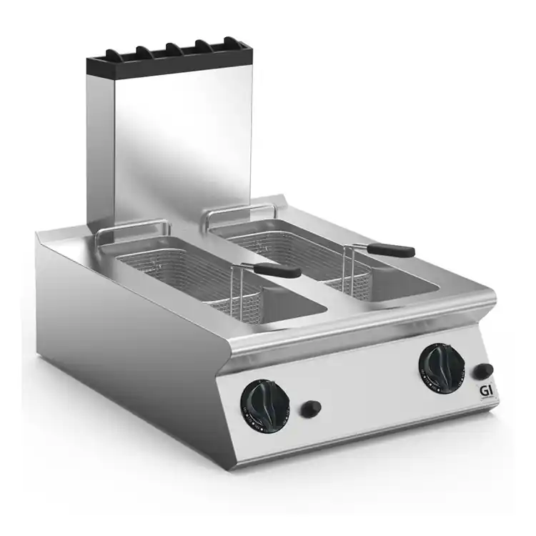 Betaalbaar 700 HP Gasfriteuse 2x8 Liter - 14 kW - 800x730x(H)250mm