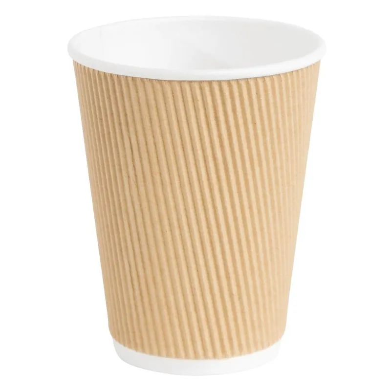 Hot Cups Met Gerimpelde Wand - Lichtbruin - 34cl - 500 Stuks Aanbieding