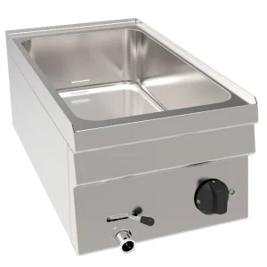 Elektrische Bain-Marie EBM6 / 1/1T - 1/1 GN 150mm - 1,3 kW - Waterafvoer - 350x600x(H)300mm Gecertificeerd