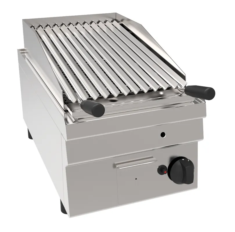 Hete Deal Gas-Lavasteengrill GLG6 / 350T - 1 Gietijzeren Rooster - 6,9 kW - 350x600x(H)300mm