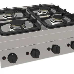 Laatste Versie Gasfornuis GH6 / 4FLT - Tafelmodel - 2x 3kW & 2x 3,6kW - 700x600x(H)300mm