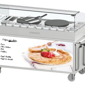 Trolley Inbouw voor de Dubbele Crepe Maker Serveerstation 40 - 1516x675x(H)1150mm Lage Kosten