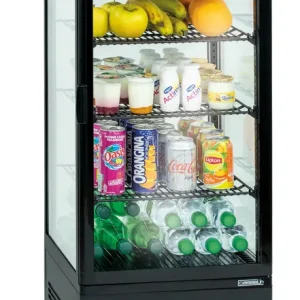 Mini Koelvitrine 98 Liter Zwart - 160W - 425x380x(H)1100mm Favoriet