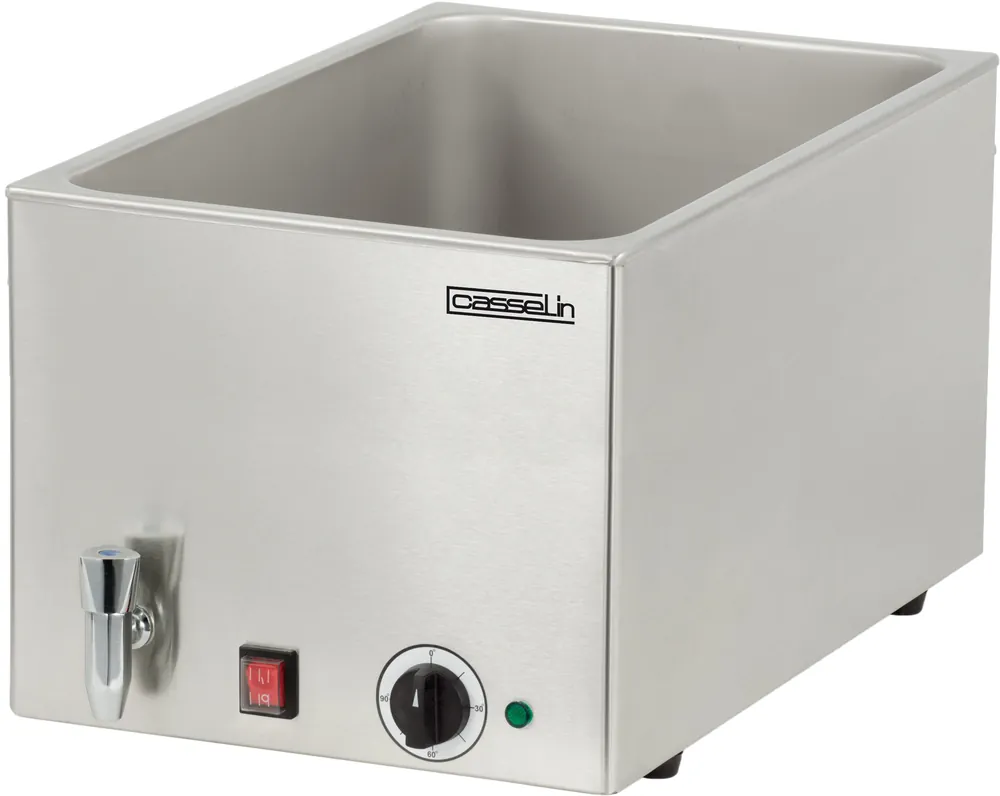 Casselin - Bain-Marie met Aftapkraan GN 1/1 - 200 mm - 1,3 kW Hoge Kwaliteit