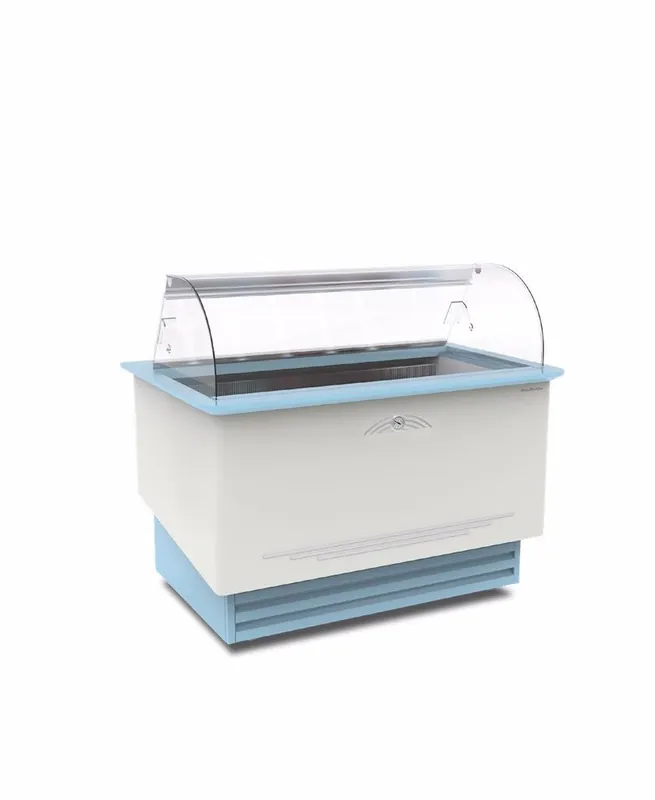 Gereduceerde Prijs Schepijsvitrine Dolce Vita Elle - 10x 5 Liter - Gebogen Voorruit - 1437x945x(H)1290mm