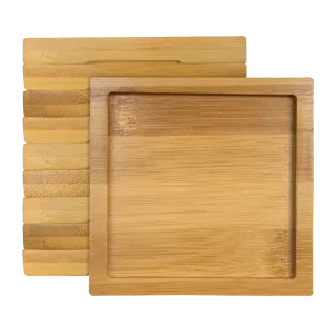 Flitsaanbieding Vierkante Onderzetters Hout - 10 Stuks