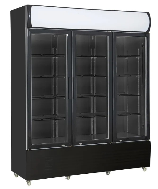 Beste Prijs Display Koelkast Zwart - 3 Glazen Deuren - FCU-1200 BL - 1600x610x(H)1973mm