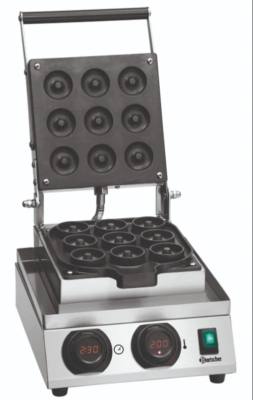 Direct Verzonden Wafelijzer MDI Donut 900 - Gecoat Aluminium - Donut - 1,8 kW - 300x390x(H)250mm