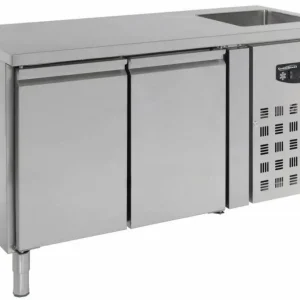 Koelwerkbank - 2 deurs - spoelbak - 151x70x(h)96cm Alleen Vandaag