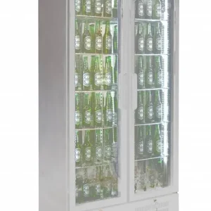 Barkoelkast RVS, 2 Glasdeuren - Hoog Model - 458 Liter - 900x515x1820(h)mm Exclusieve Aanbieding