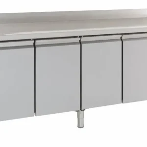 Snelle Levering Koelwerkbank - RVS - 4 deurs - Spatrand - 223x70x(h)85/95cm