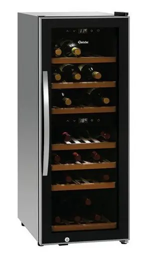 Wijnkoelkast 113 Liter - 2 Zones - Geluidloze Compressor - 396x580x1030(h)mm Op = Op