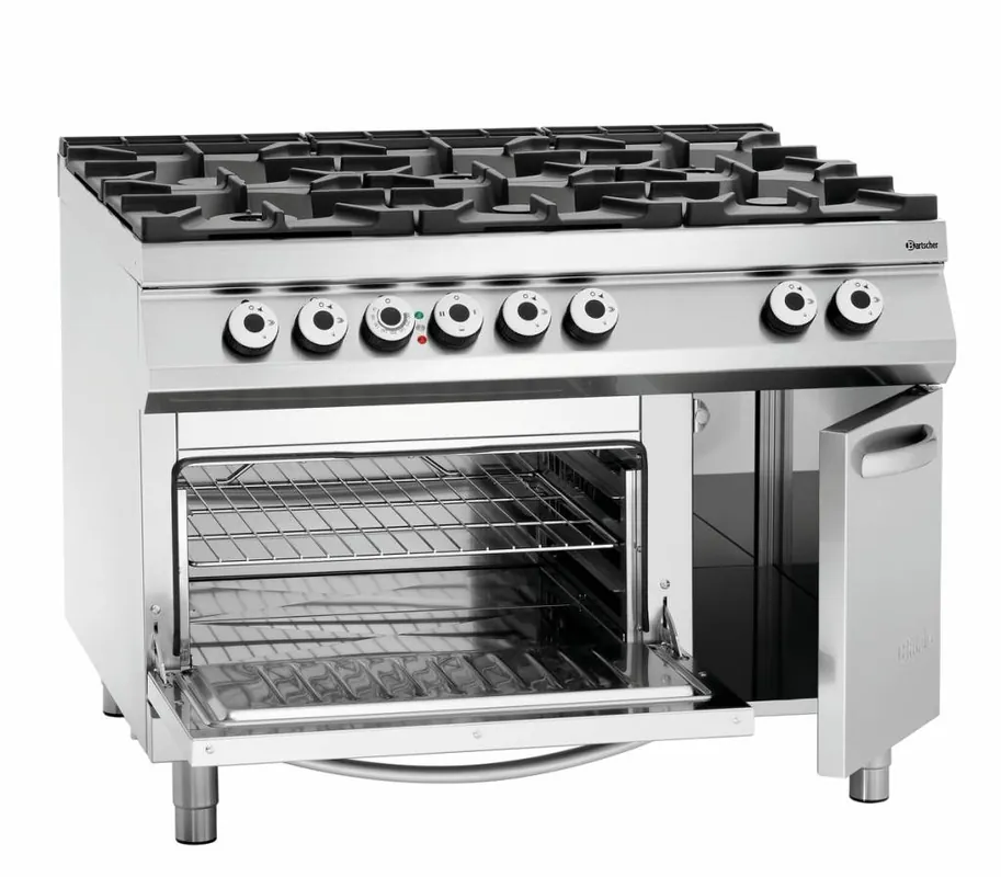 Finale Uitverkoop Gasfornuis 900 serie - Elektrische oven+deur - 6 branders -1200x900(h)900-950mm