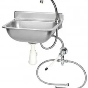 Handwasbak + Mengkraan - RVS - met Kniebediening - 375x310x(H)190mm Gecertificeerd