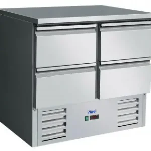 Korting Koelwerkbank - RVS - 4 lades - 90x70x(h)85-88cm