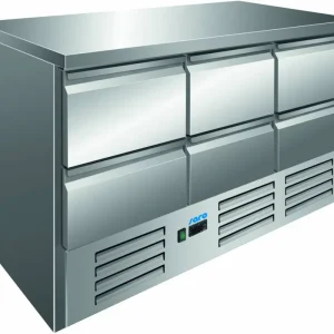 Koelwerkbank RVS - 6 Lades 1/2GN - 1368x700x870(h)mm Favoriet