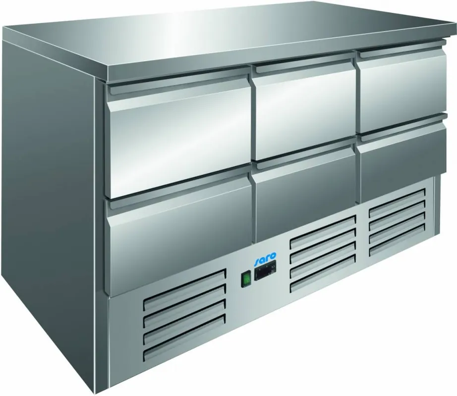 Koelwerkbank RVS - 6 Lades 1/2GN - 1368x700x870(h)mm Favoriet