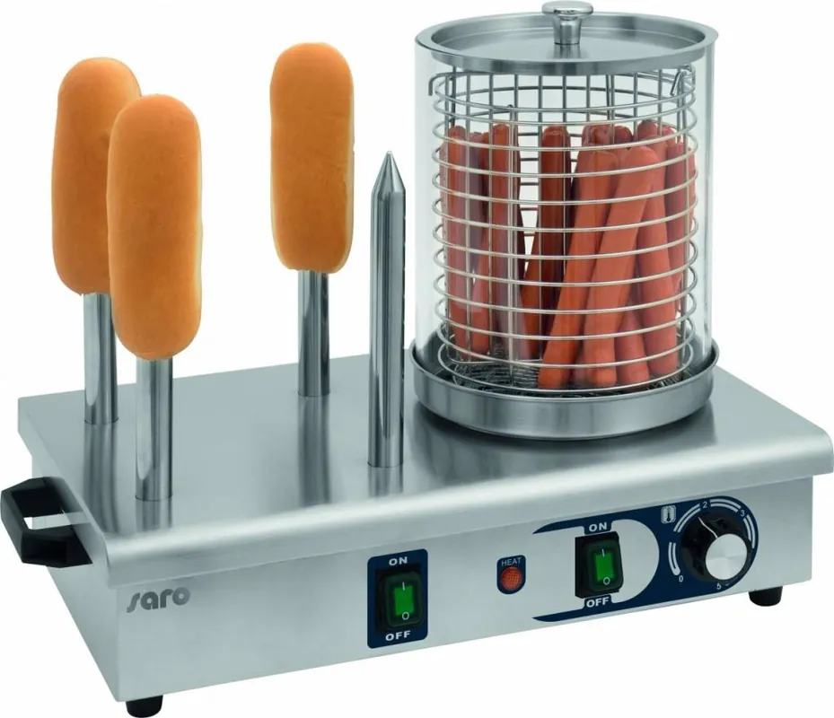 Gecertificeerd Hotdog Warmer met Broodwarmers - 4,5kW - Ø190x240(h)mm