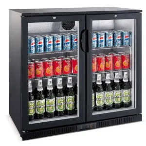 Betrouwbaar Barkoelkast Dubbele glasdeuren - 198 Liter - 900x520x850(h)mm