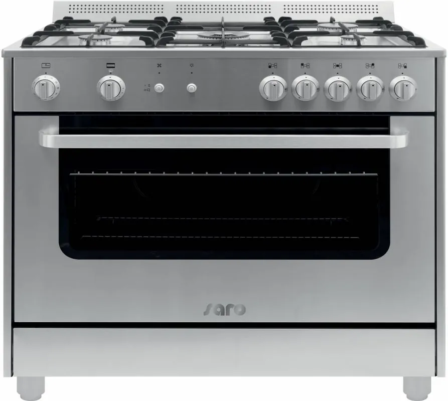 Gasfornuis met gasoven - 5 pitten - 900x600x(h)876/942mm Weekendaanbieding