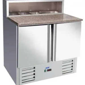 Pizzawerkbank - RVS - 2 deurs - 90x70x(h)110cm - Met 5x 1/6 GN Aanbieding