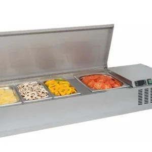 Korting Opzetkoelvitrine - 6x GN1/3 - RVS Deksel - 1400x395x280(h)mm