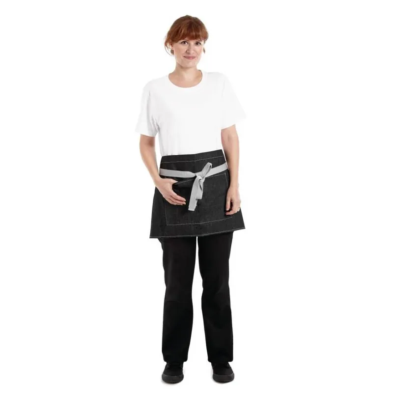 Whites Southside Denim - Bistroschort Zwart - 40x76cm Direct Verzonden