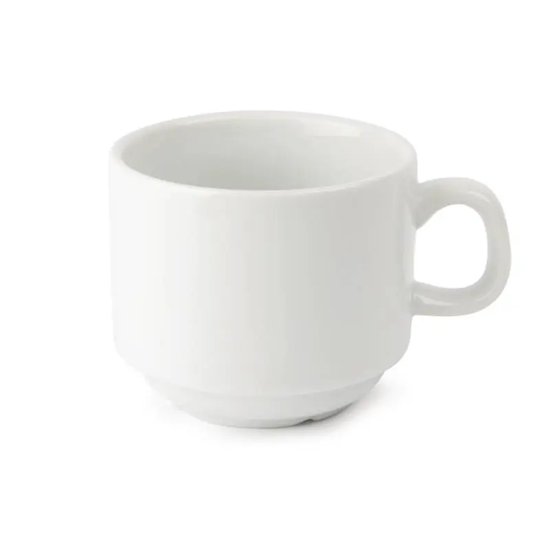 Fabrieksprijs Stapelbare Theekop - Olympia Wit Porselein - 200ml - 12 Stuks