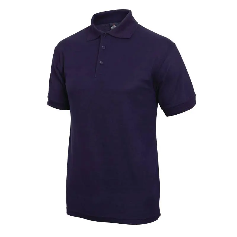Betaalbaar Poloshirt Korte Mouw Donkerblauw Katoen Maat L