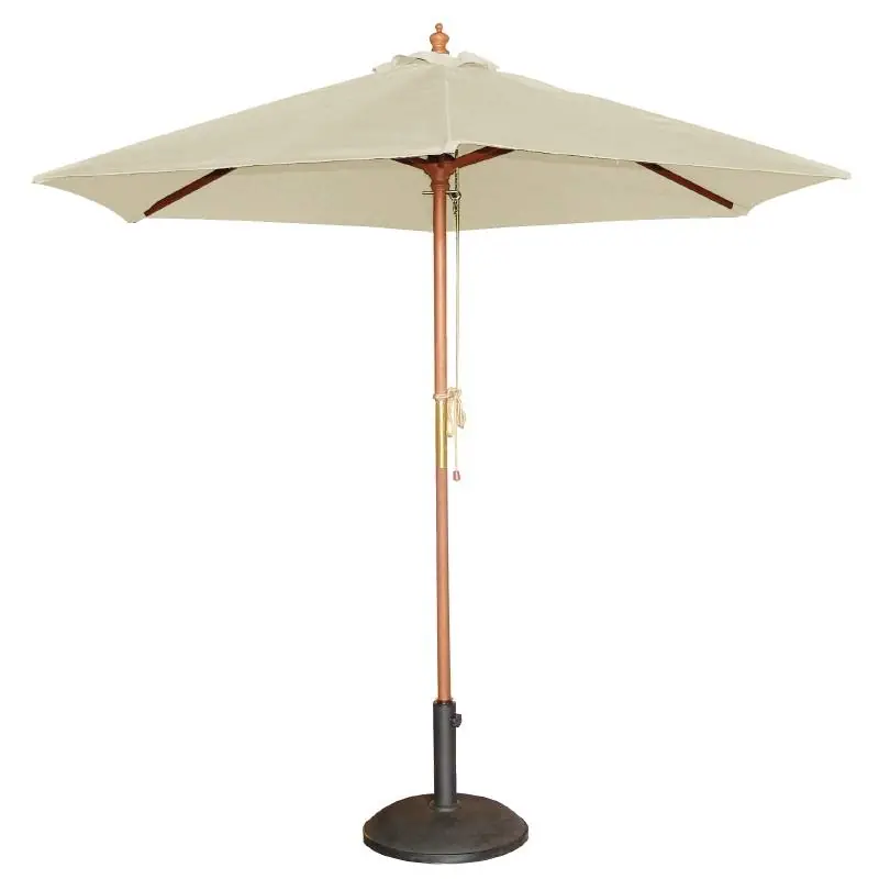 Koopje Parasol Rond met Katrolmechanisme - Kleur Ecru - 3 meter Ø