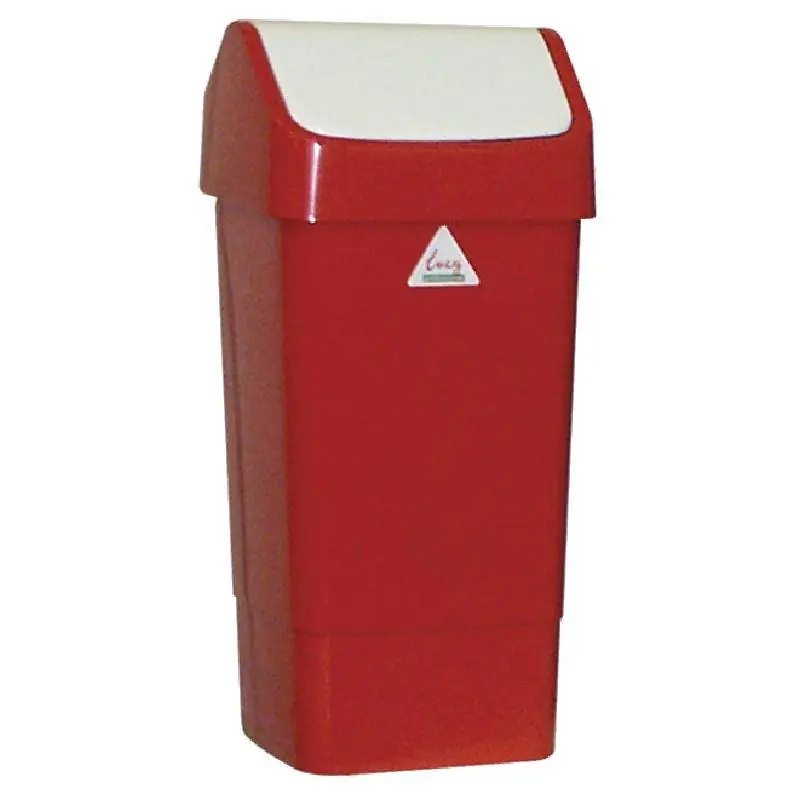 Superprijs Afvalbak met klapdeksel - 50 liter - Rood