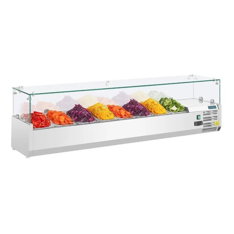 Rechtstreeks Van De Fabrikant Opzetkoelvitrine RVS - 8x GN1/3 - 1800(b)x380(l)x435(h)mm