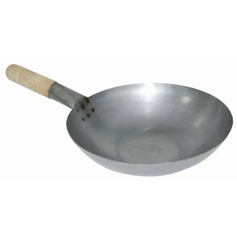 Wok - Zacht staal - vlakke bodem - (Ø)25,5cm Voordeelprijs
