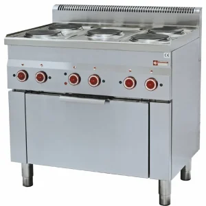 Fornuis 5 kookplaten en elektrische convectie-oven GN 1/1 - 900x600x(h)850/970mm Populair