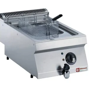 Actieprijs Friteuse Gas RVS - 7 Liter - Met Koudezone - 120°C en 190°C - 400x700x250/320(h)mm