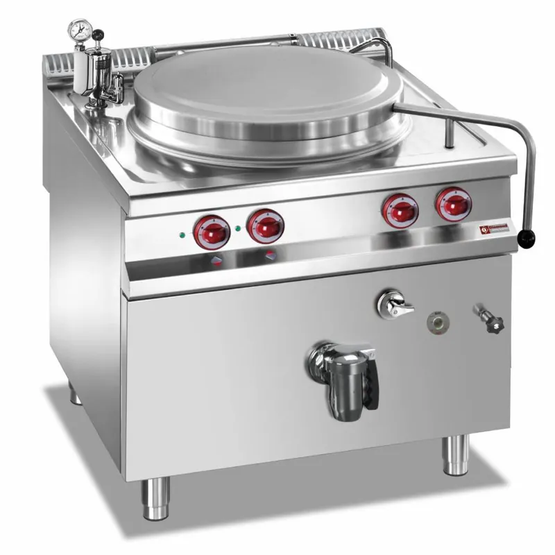 Kookketel Elektrisch RVS - 150 Liter - Indirecte Verwarming - 14,4kW - 800x900x850/920(h)mm Fabrieksprijs