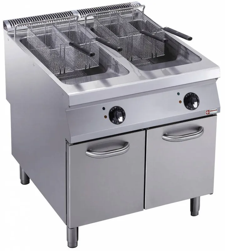 Friteuse - Elektrisch - 2 x 23 Liter - 400V - 36kW - Buitenkant Branders - 800x900x(h)850/920mm Meest Verkocht