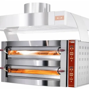 Superprijs Pizza Oven Dubbel - 2 x 4 Pizza's Ø35cm - 400V - 10,6kW - 1190x1100x(H)780mm