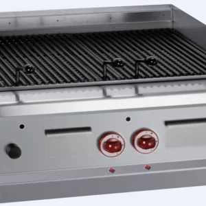 Nu Kopen Lavasteengrill, module 1/1 rooster in gietijzer "dubbelzijdig"-Top- - 800x700x(h)250/320mm