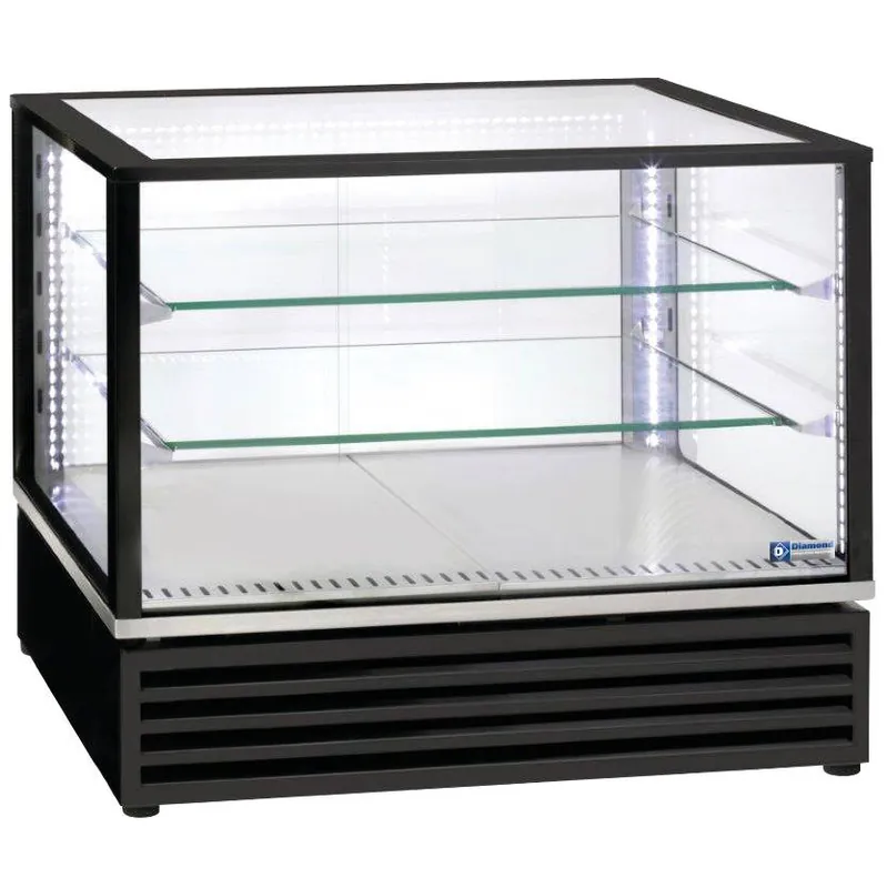 Express Levering Koelvitrine Tafelmodel Led Licht - Zwart - 3 niveau's - 785x650x(h)735mm