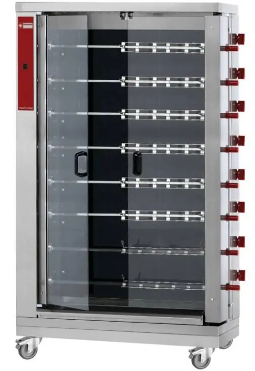 Rechtstreeks Van De Fabrikant Kippengrill Vitroceramisch - 8 Spitten - 1098x480xh1920mm - 38,4kW