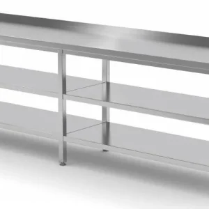 Beperkte Voorraad Werktafel RVS + Bodemschap + Tussenschap + Rand 2000(b)x700(d)x885(h)mm