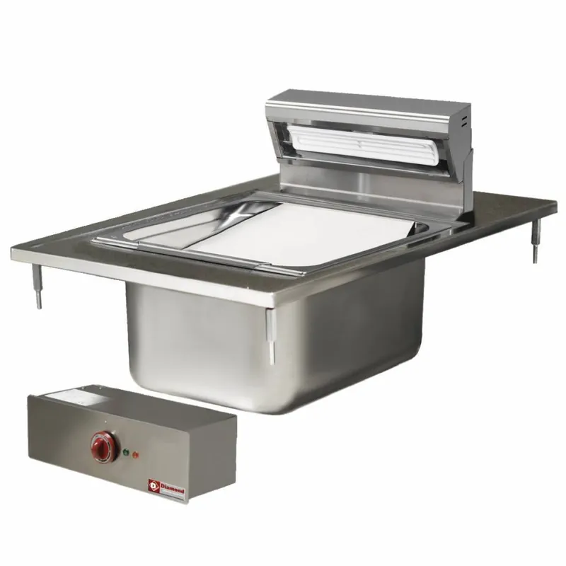 Beste Prijs Frietwarmhoud Apparaat RVS GN1/1 - 150mm diep - Drop-in - 230V/1kW - 400x600mm