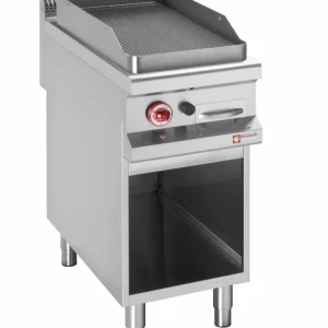 Elektrische geribte bakplaat module 1/2, op open kast - 400x900x(h)850/920mm Beperkte Voorraad