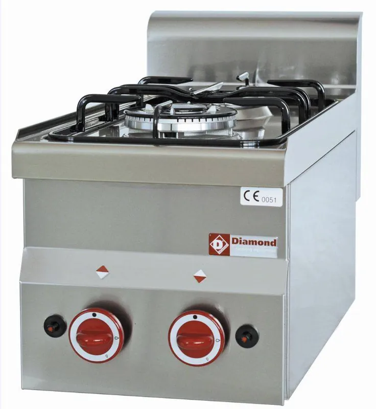 Gasfornuis 2 branders -Top- - 300x600x(h)280/400mm Hoge Kwaliteit