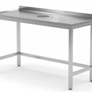 Werktafel Roestvrij Staal 800(b)x700(d)x885(h)mm + Rond Gat voor Verwerking / Afval Beperkte Voorraad