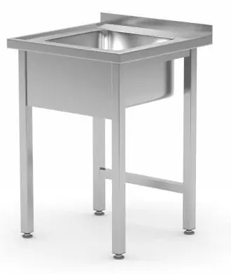 Spoeltafel + Spatrand RVS Spoelbak 400x400x250(h) 600(b)x600(d)x885(h)mm Laatste Versie