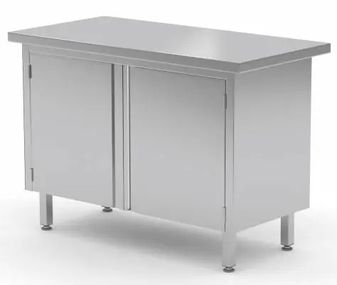Gereduceerde Prijs Werkkast RVS DUBBELZIJDIG + 4 Klapdeuren HEAVY DUTY 800(b)x600(d)x885(h)mm